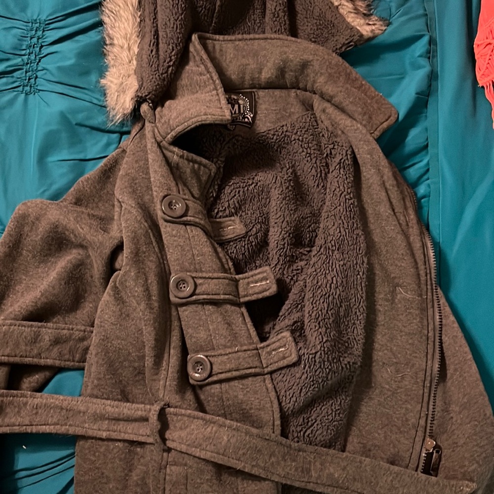 Jacket warm fuzzy zip up